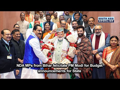 NDA MPs from Bihar felicitate PM Modi for Budget announcements for State