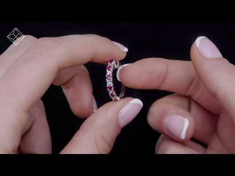 Stellato Ruby 0.86ct And Diamond 9K White Gold Earrings - H4692Y