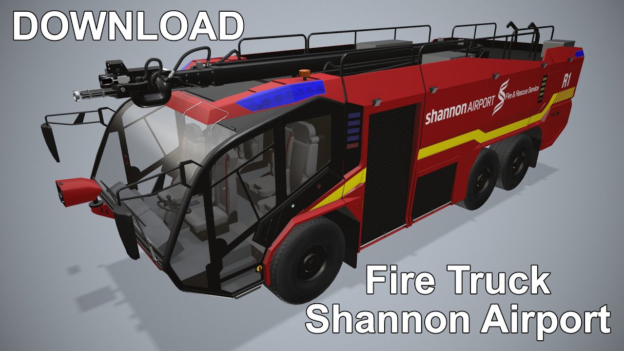 Truk Pemadam Kebakaran Bandara 6x6 Shannon --382-- Model 3D