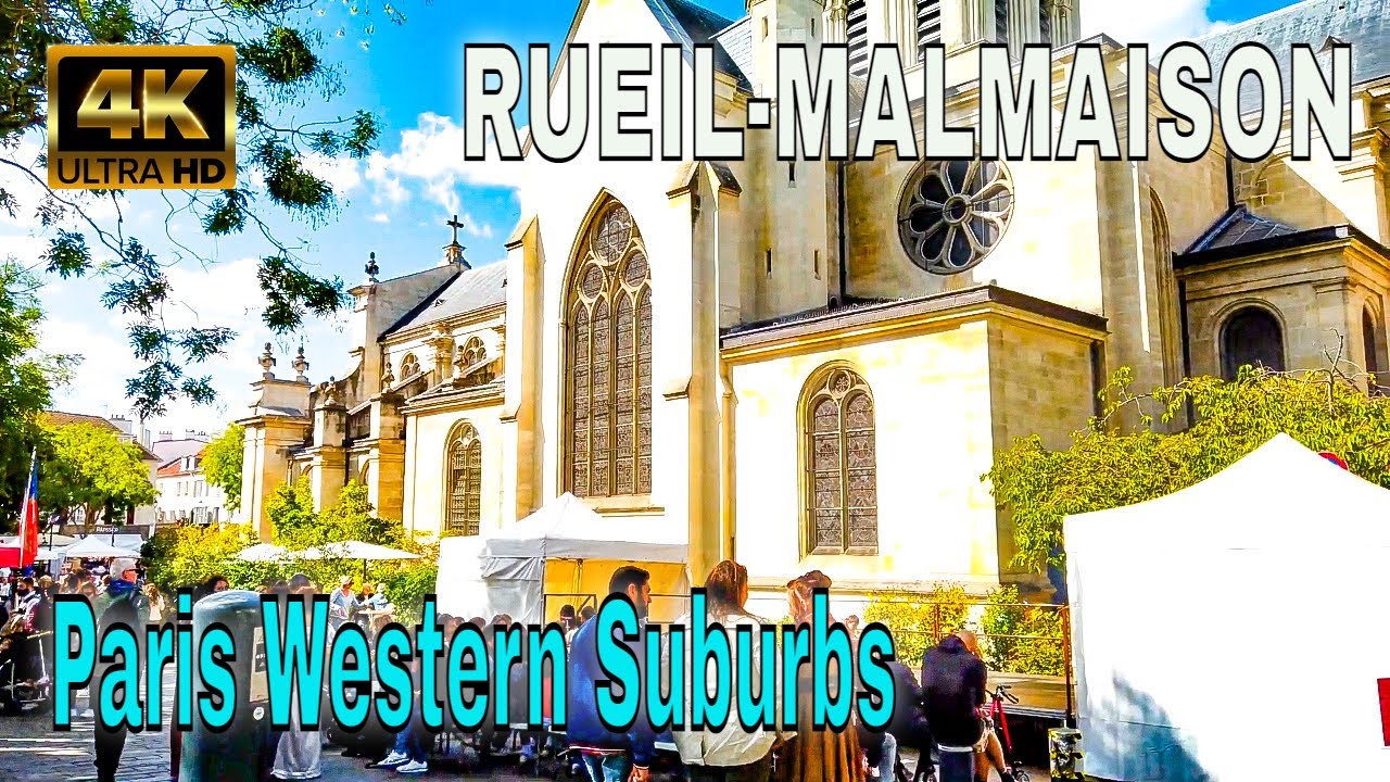 Rueil-Malmaison 4K Walk - Western Suburbs of Paris