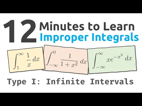Improper Integrals of Type I (Infinite Intervals) in 12 Minutes
