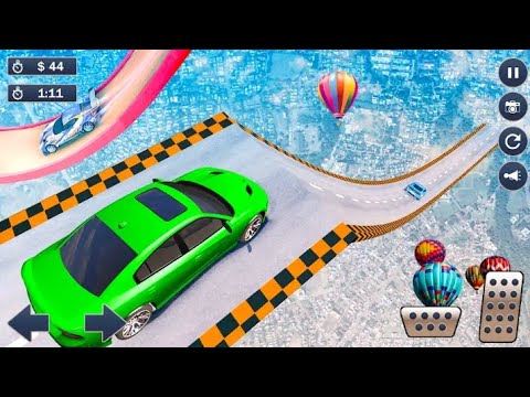 Impossible Stunt Car Track 3D: Green Car Driving Stunts Levels ( 9 ) - Android GamePlay 2023 #5