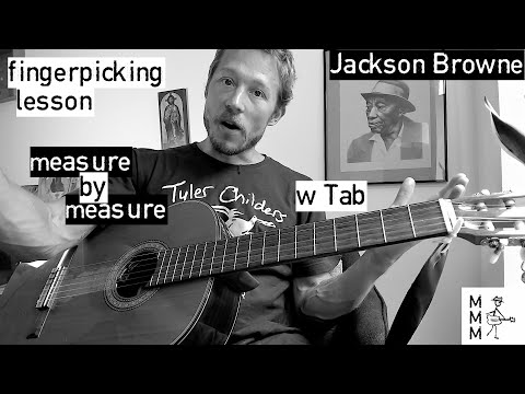 Song For Adam - Guitar Lesson - Fingerpicking w Tab - Jackson Browne - Play Along