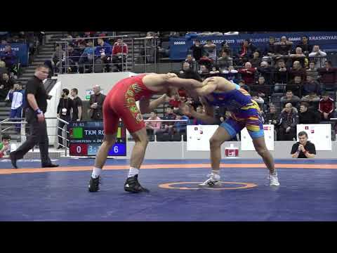 Qual. FS - 61 kg: M. HOJANEPESOV (TKM) v. N. OKHLOPKOV (ROU)