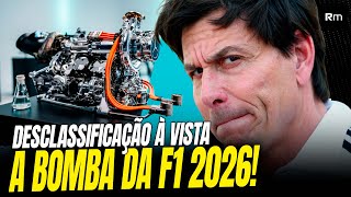 🚨A B0MBA DO ANO: AS 4 EQUIPES COM MOTOR MERCEDES PODEM SER DESCLASSIFICADAS DAS CORRIDAS DA F1 2026