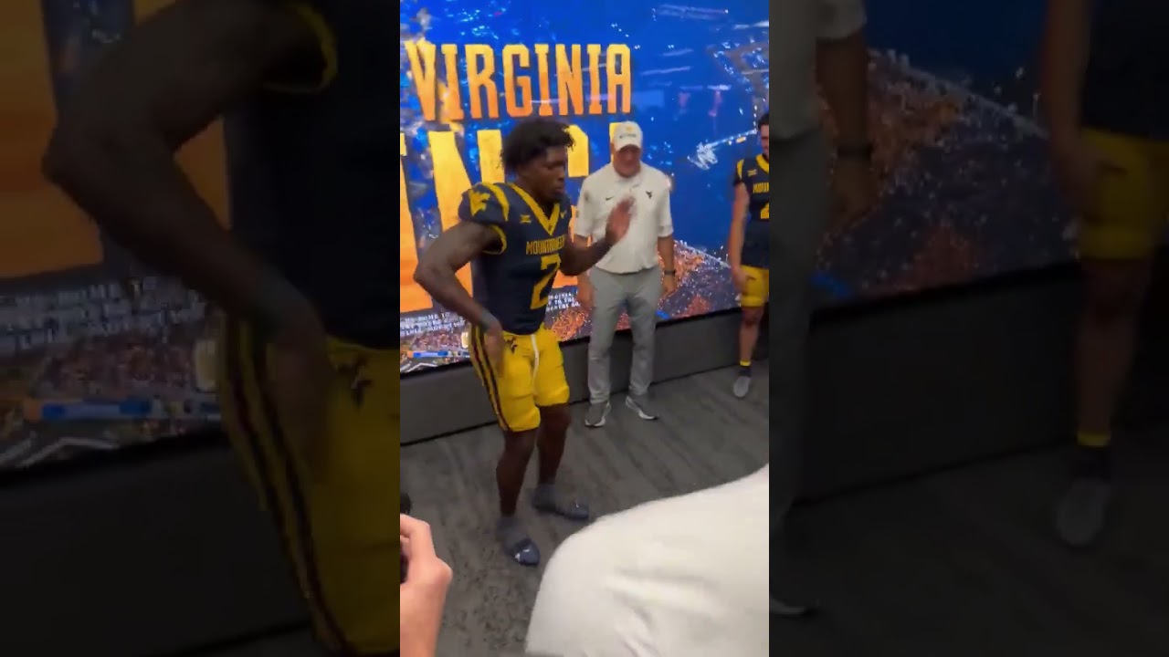 WVU Coach Rich Rodriguez dancing after winning 2025 Backyard Brawl #wvu #wvufootball #pitt