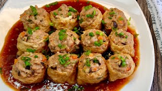 Download lagu So Yummy U won’t stop at one. Steamed Stuffed Tofu Puffs 蒸酿豆腐 Chinese Beancurd Puff with Pork Recipe mp3