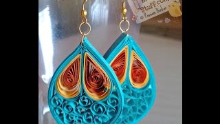 DIY - Quilled paper earrings, Paper quilling earrings tutorial
