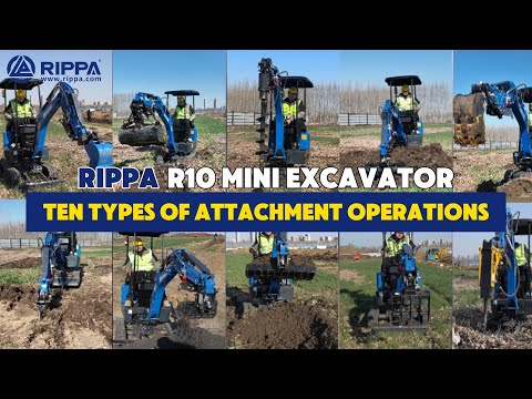 Rippa R10 Mini Excavator: Unloading Mastery & 10 Powerful Attachments in Action!#rippa R10#rippa
