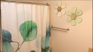FLANDA Summer Leaves Shower Curtain Set Review | Waterproof Fabric Shower Liner