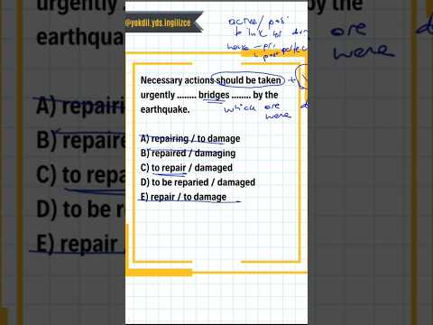 YDS - YÖKDİL - YDT gerund & infinitive ve reduction soru çözümü