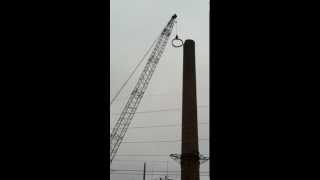 preview picture of video 'Kimberly Wisconsin paper mill stack demolition'