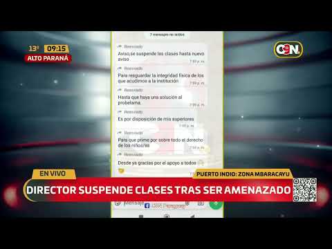 Director suspende clases tras recibir amenazas en Puerto Indio, Alto Paraná