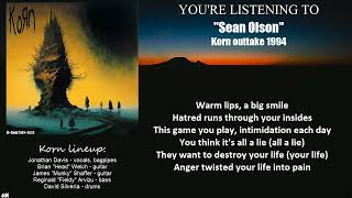 Korn - Sean Olson (Lyric Video)