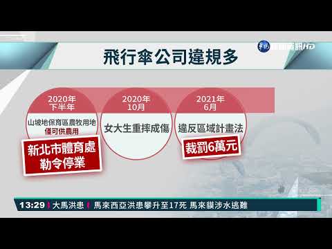 體驗飛行傘勾電線重摔 女大生半殘失禁