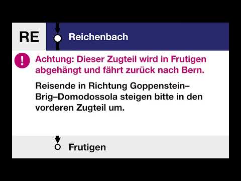BLS Spezialansagen • RE Lötschberger • Nur bis Frutigen, inkl. Begrüssung ab und Fails in Spiez