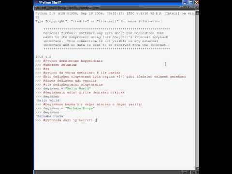 Python Dersleri 1 Python Shell