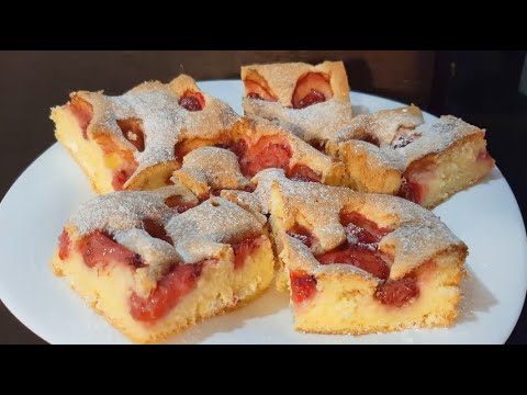 💛Gâteau moelleux aux fraises, framboises ou autres fruits #sansgluten #sanslactose #gâteau #fraise