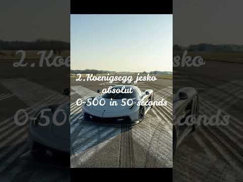 Top 3 fastest Cars accelarating 0-500 #bugatti #top3 #koenigsegg #cars #fastest#accelaration#shorts
