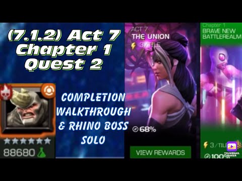 7.1.2 Act 7, Chapter 1, Quest 2 Completion Walkthrough with Rhino boss solo!