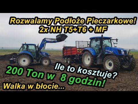 Rozwalamy Podłoże Pieczarkowe na 2 NH T5+T6+MF |Ile to kosztuje| Jaki skład| 200 Ton w 8 godzin|
