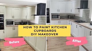 How To Paint Kitchen Cupboards Cabinets White UK Budget Makeover