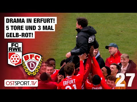 DRAMA in Erfurt! 5 goals and 3 yellow-red cards: Erfurt vs. BFC | Regionalliga Nordost