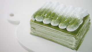 녹차 크레이프 케이크 만들기 Green Tea Mille Crepe Cake Recipe | 한세 HANSE