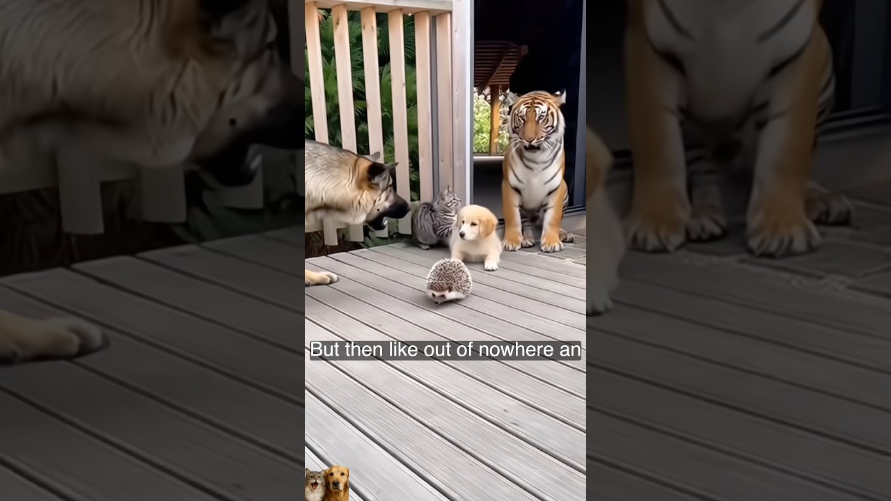 #cat When a tiny hedgehog meets an unexpected guest... Pure chaos!