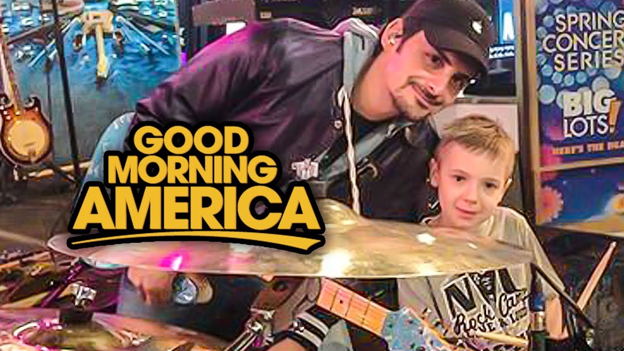 Good Morning America (6 year old Drummer) Avery Drummer & Brad Paisley - YouTube