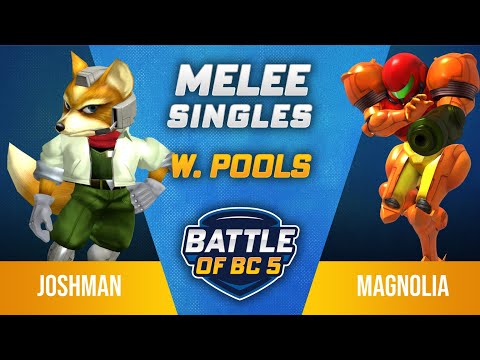 Joshman (Fox) vs magnolia (Samus) - Melee Singles Winners Pools - Battle of BC 5