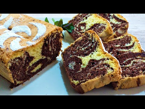 Bizcocho marmolado esponjoso, tierno y super delicioso