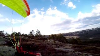 preview picture of video 'Paragliding Budalsheia, Kvinesdal, mars 2014 tur 2.'