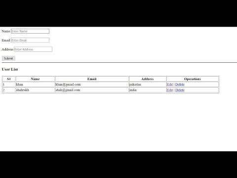 php CRUD operations with mysql