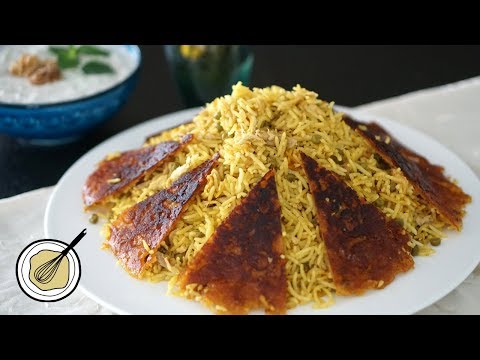 Curry Reis mit einer Cornflakes Kruste- Curry Polo ba Cornflakes Tahdeeg