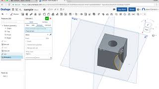 How to make holes and remove material in Onshape CAD