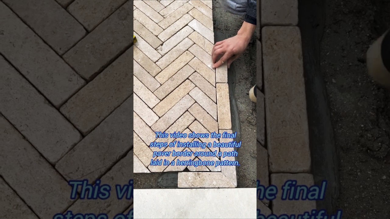 Perfect Paver Border Installation: Herringbone Pattern Meets Edge