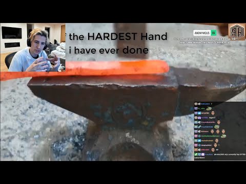 xQc reacts to forging katana out of Rust iron chain