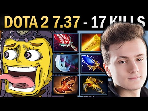 Alchemist Gameplay Miracle with 17 Kills and Bloodthorn - Dota 7.38
