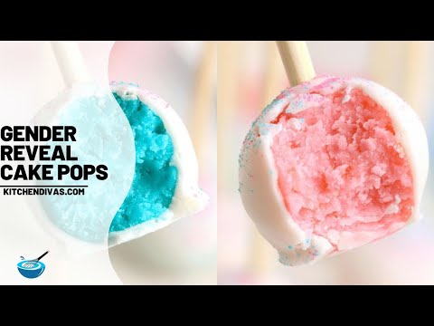 Blue or Pink Gender Reveal Cake Pops