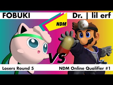 NDM Online Qualifier #1 - FOBUKI (Jigglypuff) vs. lil erf (Dr. Mario) Melee Losers Round 5