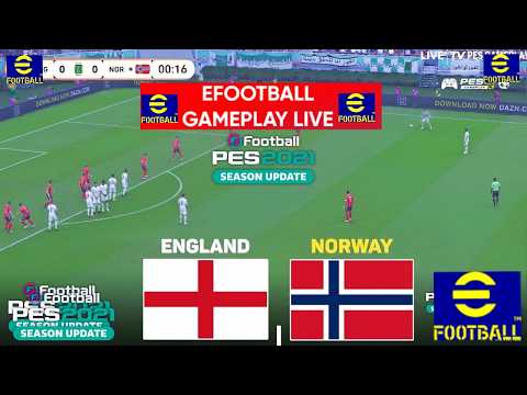 eFootball Pes 2021- Norway vs England I Full Match Simulation I Football Video Game I