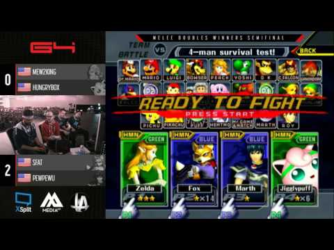 Genesis 4 SSBM - Mew2king & Hungrybox Vs. SFAT & PewPewU - Smash Melee Doubles Winners Semis