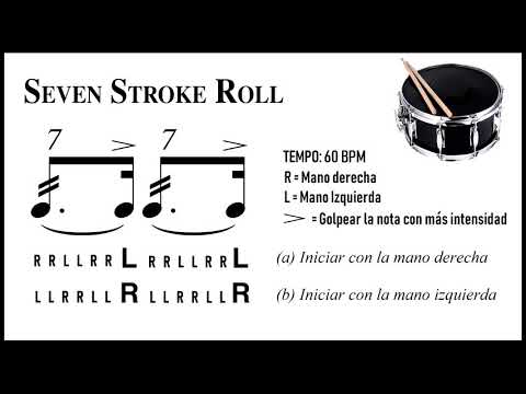 9. Seven Stroke Roll – 40 RUDIMENTOS | Clases de Batería (FULL AUDIO )