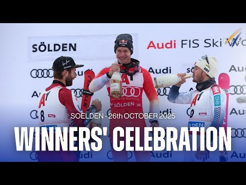 Winners' Celebration | Men's Giant Slalom in Soelden | FIS Alpine