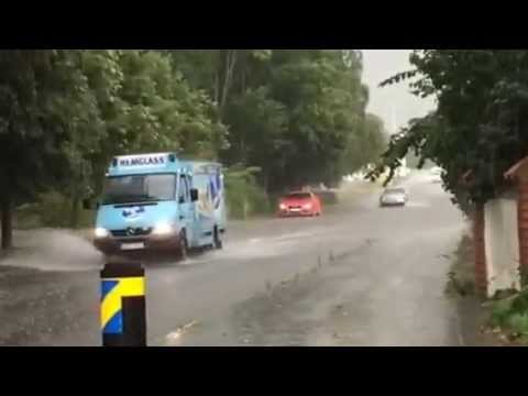 Läsarfilm: Kraftigt regn i Dalby idag