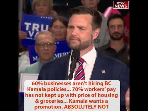 Vance: Kamala FAILED LEADERSHIP, 60% businesses aren't hiring; Trump RE-IMPLEMENT deportations
