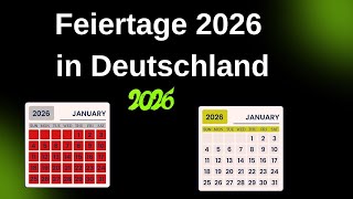 Feiertage 2026 in Deutschland 