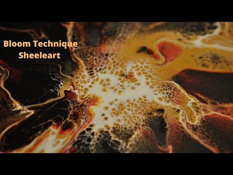 [24] Bloom Technique - Acrylic Pouring - Sheleeart Bloom Technique فن الاكريلك
