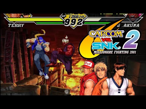 Capcom vs. SNK 2: Mark of the Millennium 2001: Terry, Ryo, & Kim "Level 8" Arcade Playthrough